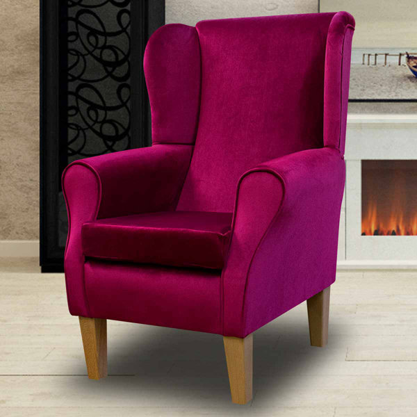 Beaumont Pink Velvet Wingback Armchair Wayfair.co.uk